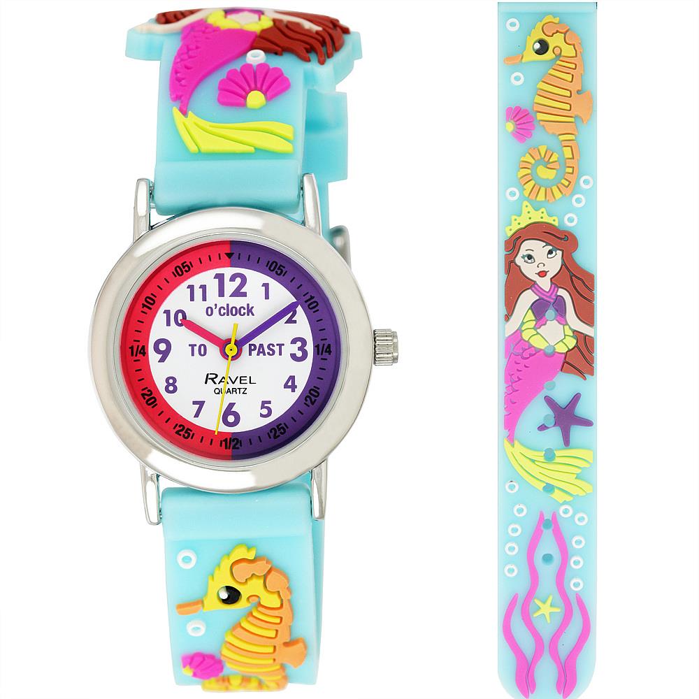 Kids Cartoon Time Teacher Watch Multi colour Mermaid