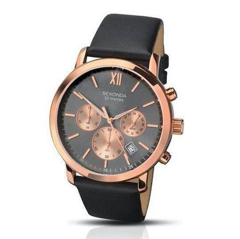 Sekonda Men's Chronograph Leather Strap Watch