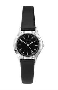 Sekonda Classic Ladies Black Dial Analogue Display Black Strap Watch