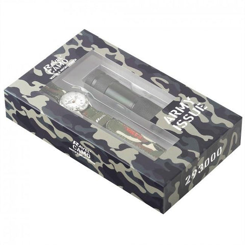 Ravel Velcro Watch with Camo Print Torch Set - 27mm.
