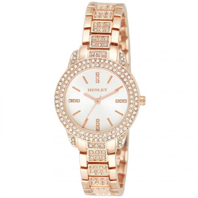 Henley Ladies Fashion Diamond Crystals Rose Gold Bracelet Watch