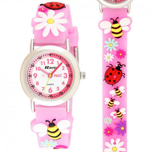Kids Cartoon Time Teacher Watch Multicolour Bee