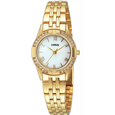 LORUS Ladies gold watch with mother of pearl dial