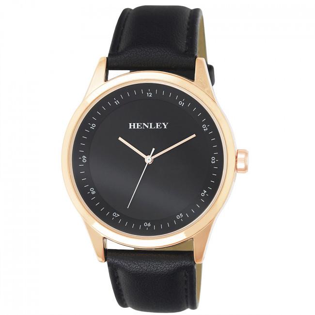 Henley Men's Classic Analogue Leather Strap Watch