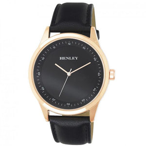 Henley Men's Classic Analogue Leather Strap Watch