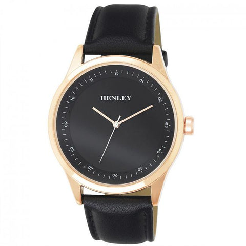 Henley Men's Classic Analogue Leather Strap Watch