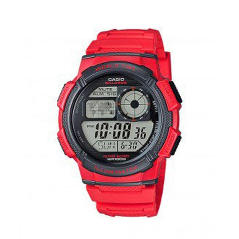 Casio Men's Digital Sports Red Resin/Rubber Strap Watch