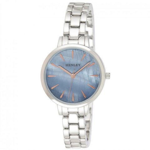 Henley Ladies Mother of Pearl Bracelet Watch-Blue