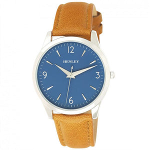 Henley Men's Contemporary City Watch Leather Strap Watch
