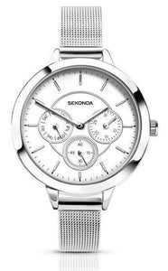 Sekonda Women's Fashion Big Dial Silver Plated Case Bracelet Watch