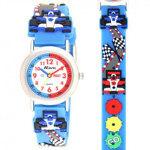 Kids Cartoon Time Teacher Watch Multicolour Rally Racing Car