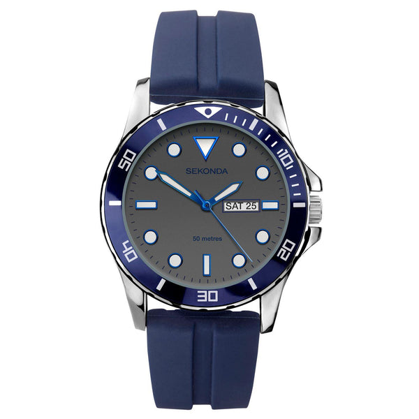 Sekonda Men's Blue Rubber Strap Watch