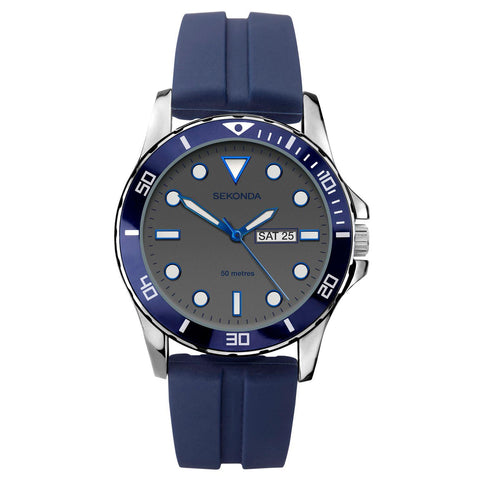 Sekonda Men's Blue Rubber Strap Watch