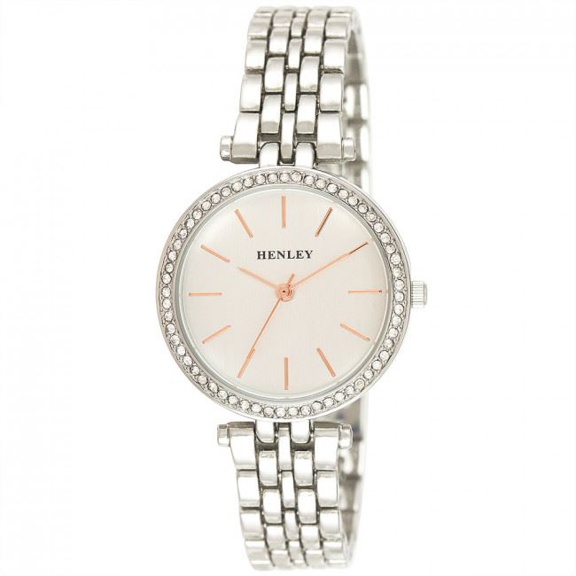 Henley Women's Fashion Dress Rose Highlighted Diamante Watch