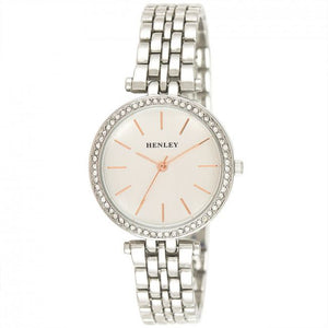 Henley Women's Fashion Dress Rose Highlighted Diamante Watch