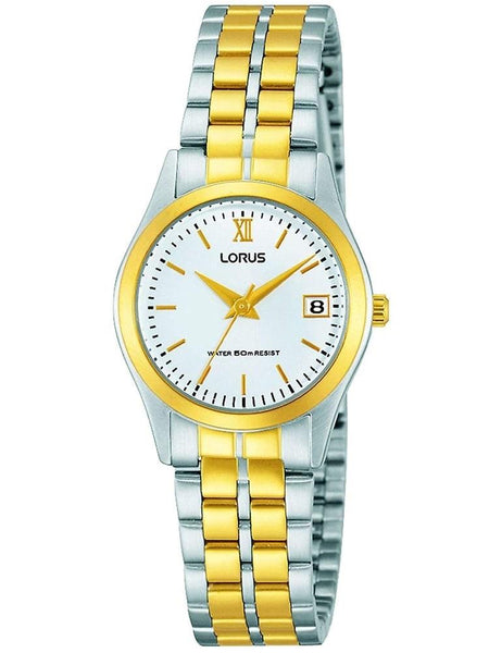 Lorus Ladies Date Quartz Watch 2 tone gold/silver Strap