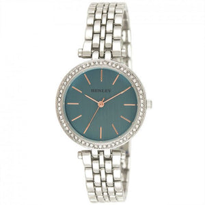 Henley Women's Fashion Dress Rose Highlighted Diamante Watch