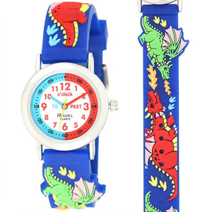 Kids Cartoon Time Teacher Watch Multi Color Dragon