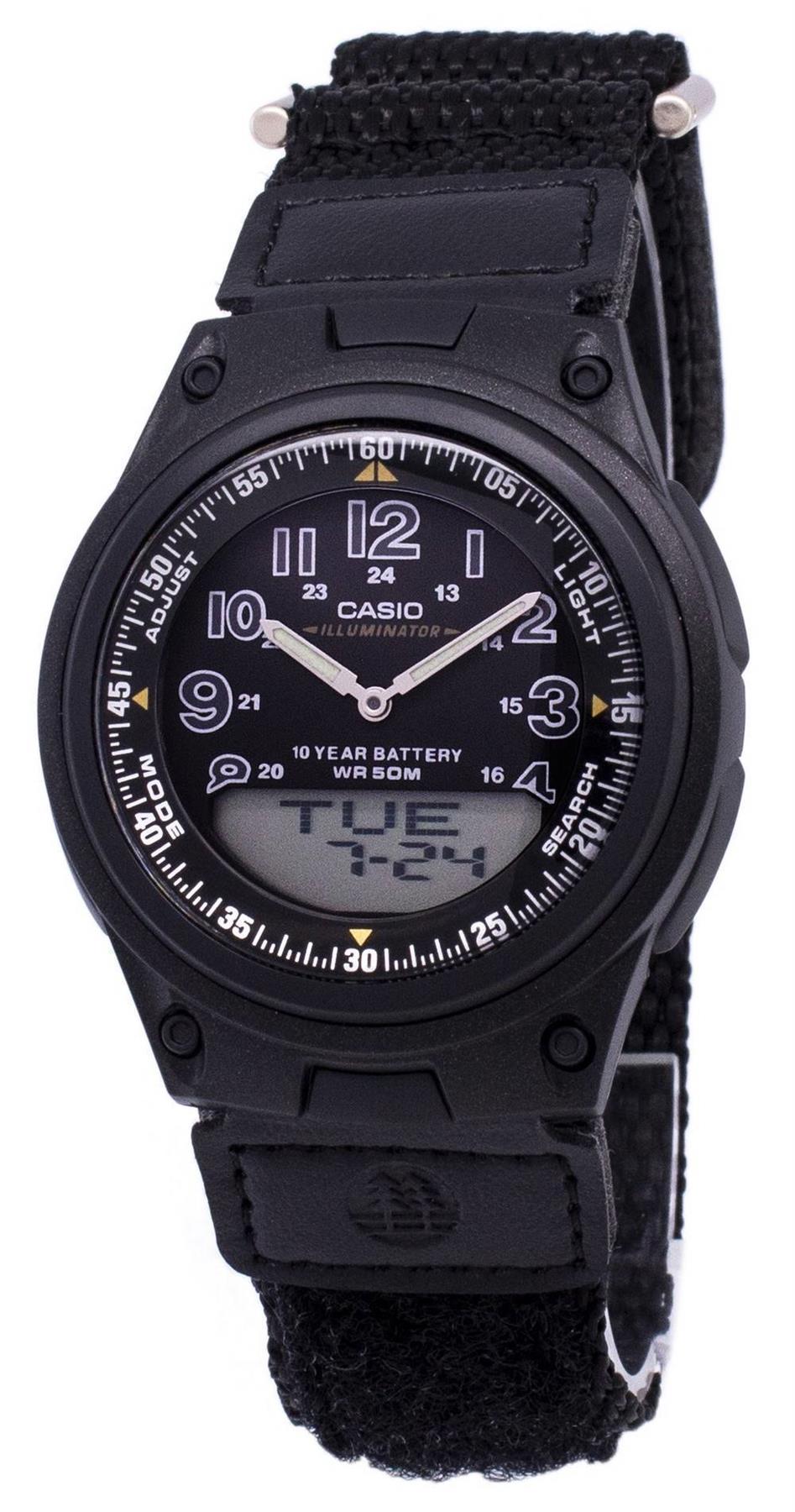 Casio Men's Black Nylon Quartz Watch with Black Dial
