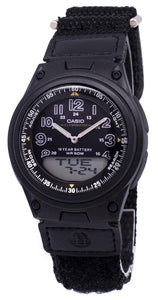 Casio Men's Black Nylon Quartz Watch with Black Dial