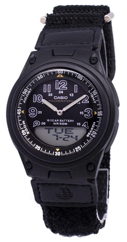 Casio Men's Black Nylon Quartz Watch with Black Dial