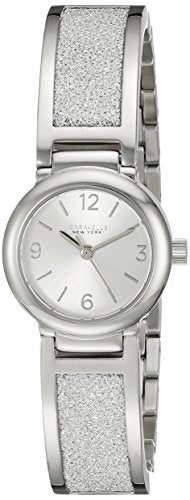 Caravelle New York Stainless Steel Bangle Watch Glittering Strap