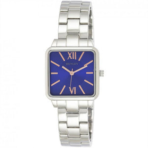 Henley Ladies Classic Square Bracelet Watch-Blue