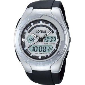 LORUS GENTS dual time watch black strap