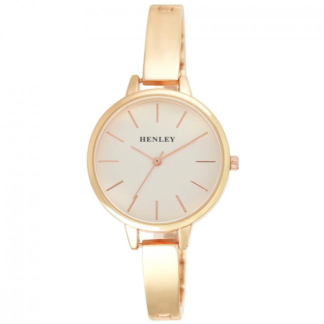 Henley Modern Index Half Bangle Watch - Rose Gold Tone