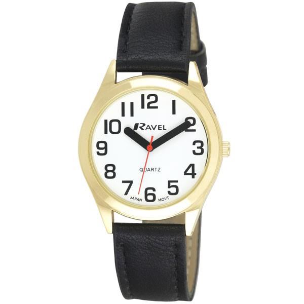 Ravel Gents Classic Strap Watch Black / Gold
