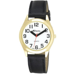Ravel Gents Classic Strap Watch Black / Gold