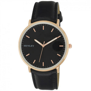 Henley Men's Classic Analogue Leather Strap Watch