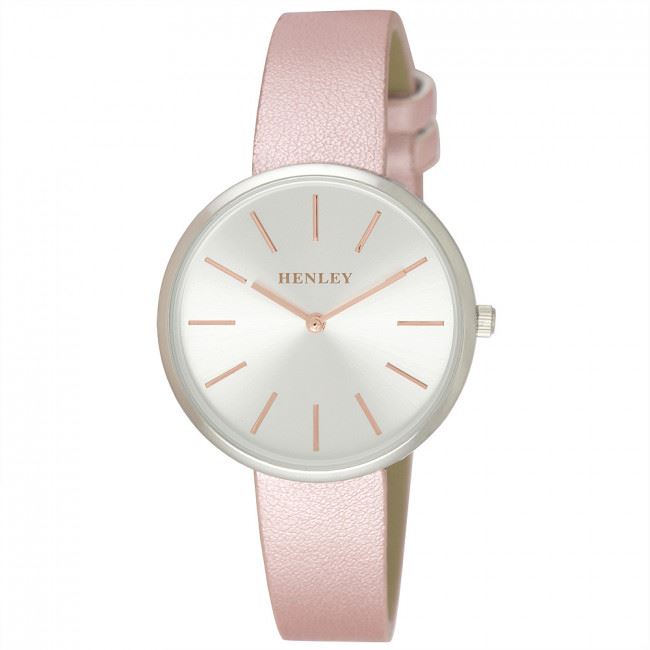 Henley Women's Fashion Casual Modern Rose Faux Leather Strap Watch