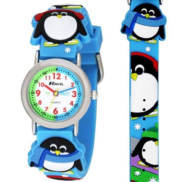 Ravel 3D Penguin Time Teacher Children's Analogue Multi colour Strap Watch