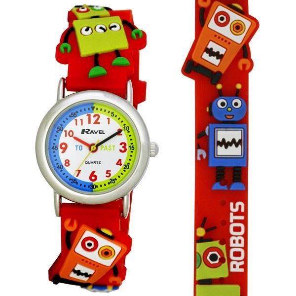 Ravel 3D Robots Time Teacher Children's Analogue Multicolour Strap Watch
