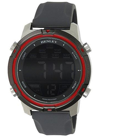 Henley Men's Digital Rubber Strap Watch Grey