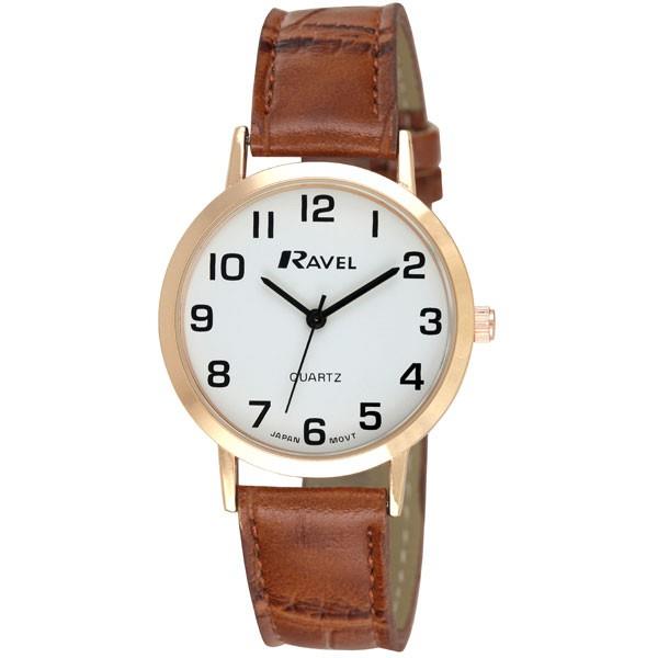 Ravel Gents Classic Strap Watch Brown / Gold