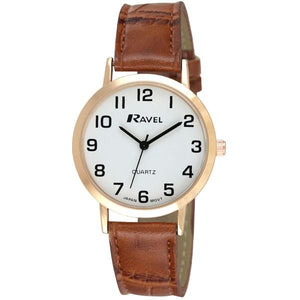 Ravel Gents Classic Strap Watch Brown / Gold