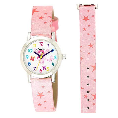 Ravel Children's Pink Stars Watch