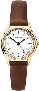 Sekonda Ladies Round Dial Brown Leather Strap Watch