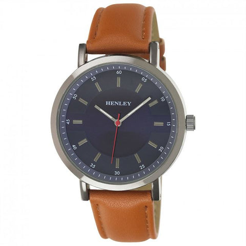 Henley Men's Classic Analogue Leather Strap Watch