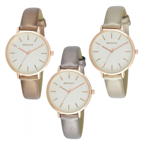 Henley Women's Fashion Casual Metallic Strap Watch