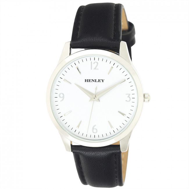 Henley Men's Contemporary City Watch Leather Strap Watch