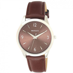 Henley Men's Contemporary City Watch Leather Strap Watch