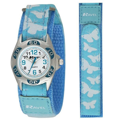 Ravel Children's Velcro Butterfly Watch Blue