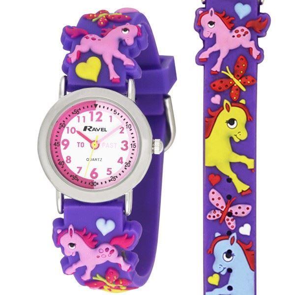 Ravel 3D Pony Time Teacher Children's Analogue Multi colour Strap Watch