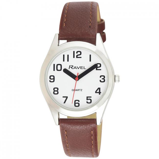 Ravel Gents Classic Strap Watch Brown / Silver