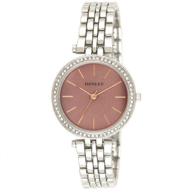 Henley Women's Fashion Dress Rose Highlighted Diamante Watch