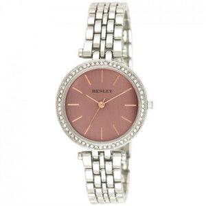 Henley Women's Fashion Dress Rose Highlighted Diamante Watch