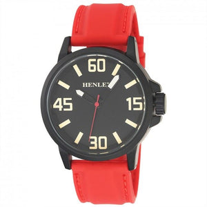 Henley Men's 3D Dial Silicone Sports Watch Red